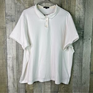 Lands End 3X(24W-26W) White Short Sleeve Polo Shirt